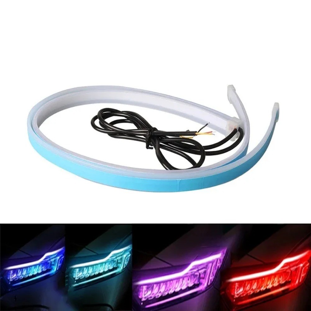 LED Daytime Running Lights Start Scanning Flow Strip Turning Dual Color Light