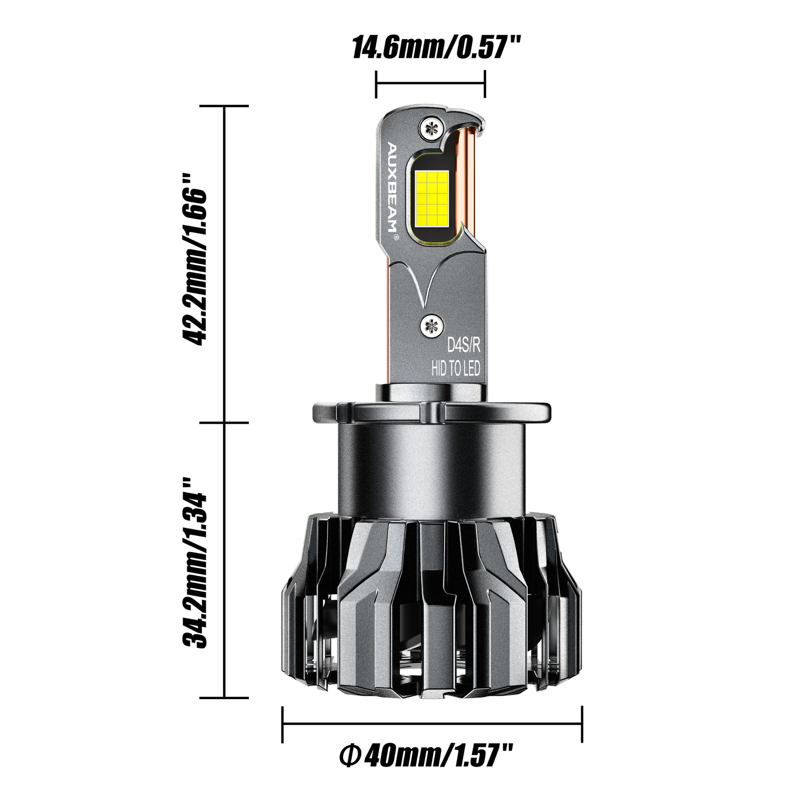 AUXBEAM D4S D4R D4C 6000K Ultra White HID Xenon Bulbs Replacement LED Headlight