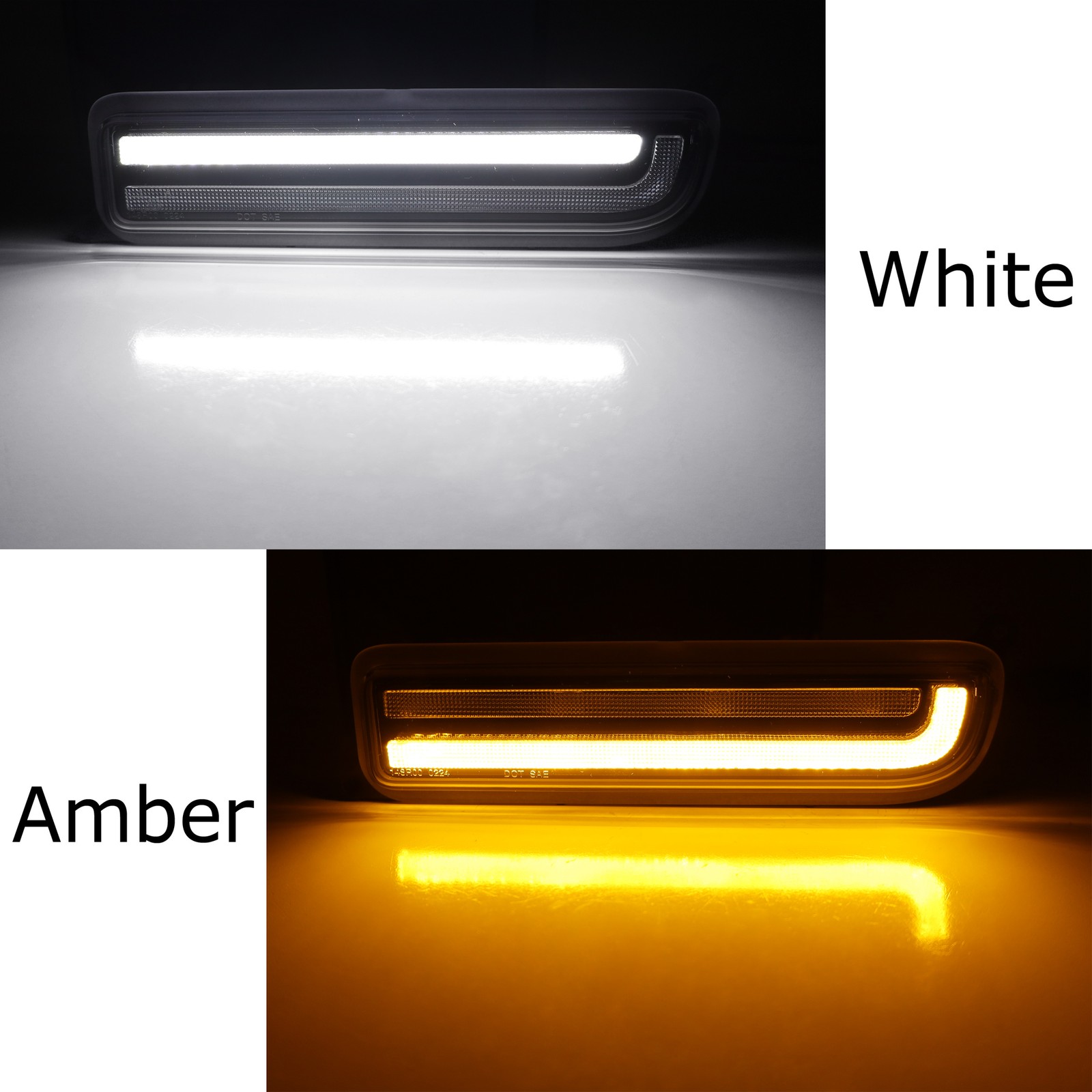 Clear Lens White LED DRL & Amber Front Turn Signal Lights For Jeep Cherokee XJ