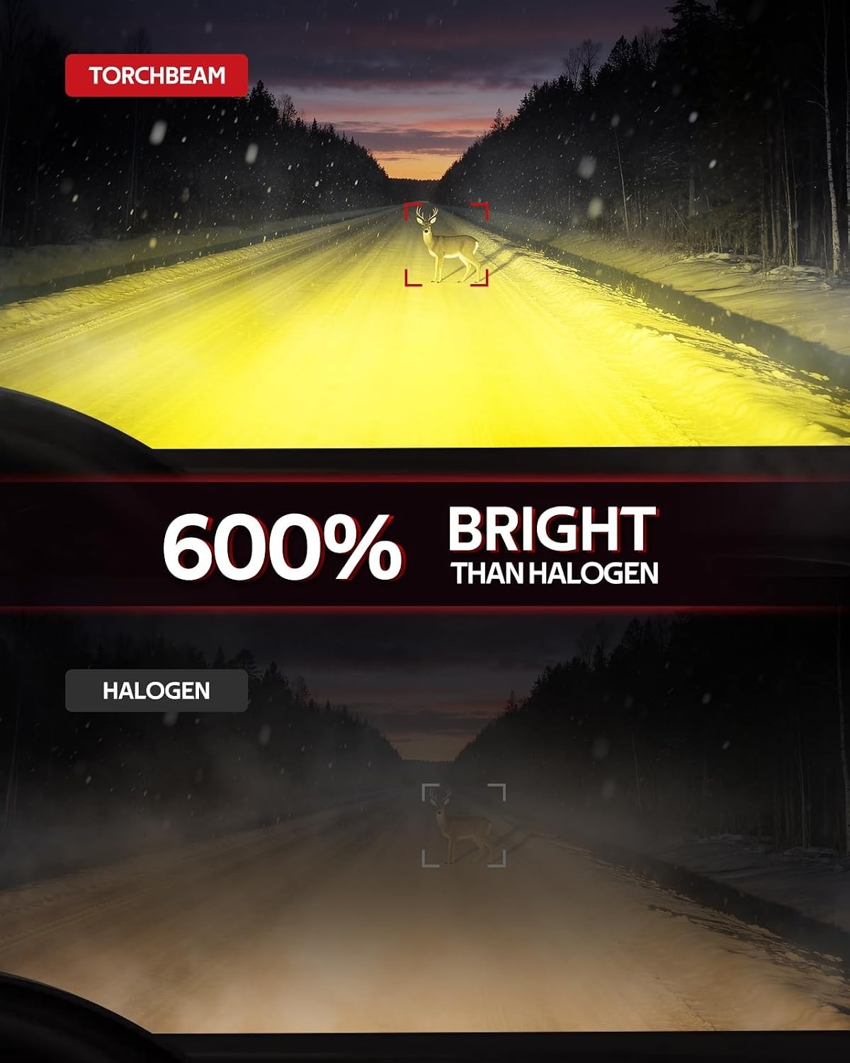 Ultra-Bright 12000 Lumens H11/H16/H8 LED Fog Light Bulbs, Waterproof Design