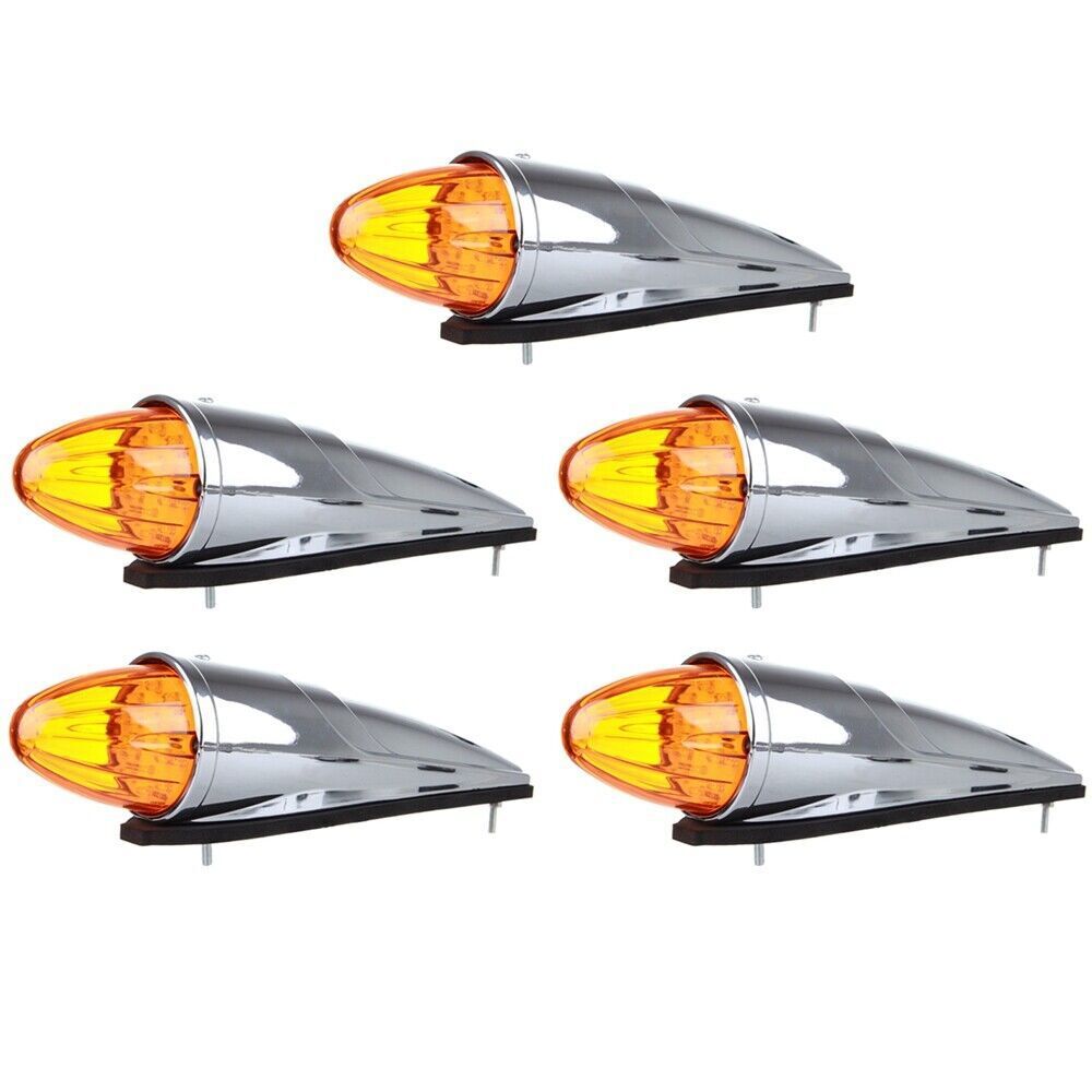 5x 17LED Amber Semi Cab Marker Clearance Truck Roof Light Assembly For Peterbilt