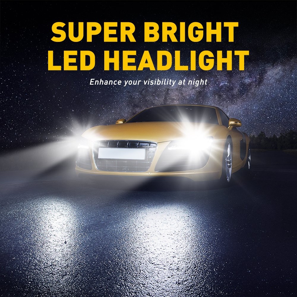 Z1PLUS SERIE Xenon White LED Headlight High Low Beam 9005 H11 Bulb Kit Autopart1