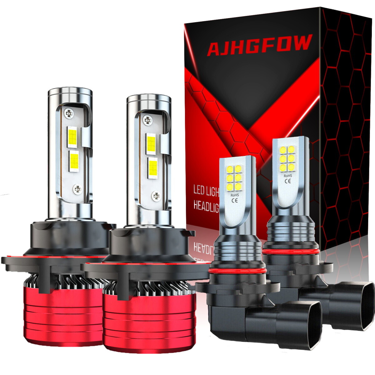 For Ford F 150 2004-2014 4x 10000K LED Headlight Hi/Lo + Fog Light Bulbs Combo