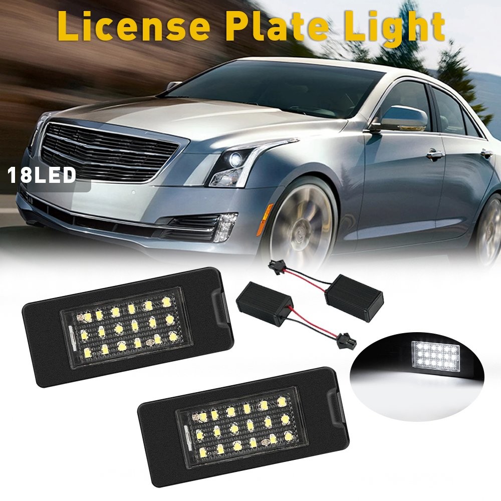 2x 18-LED White License Plate Light 2015-2019 For Cadillac ATS Escalade ESV New