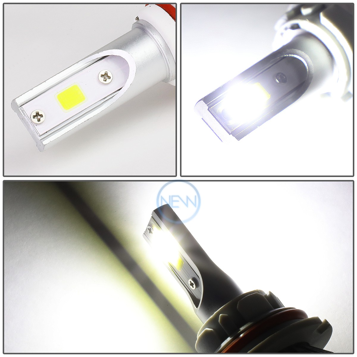 Great Visiblity Pair 6000K Super White 9005 LED Hi/Lo Beam Headlight Bulbs +Fan