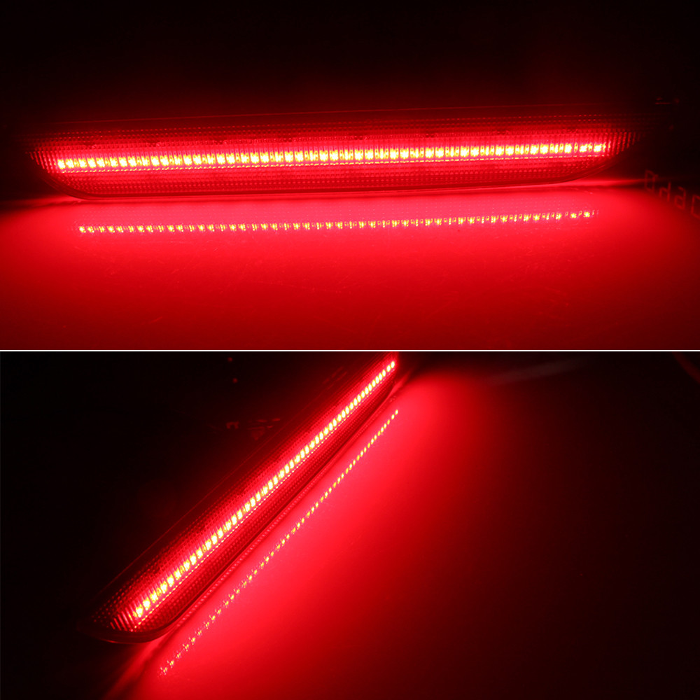 Smoked Black Lens Brilliant Red LED Side Marker Lights For 2015-up Ford Mustang