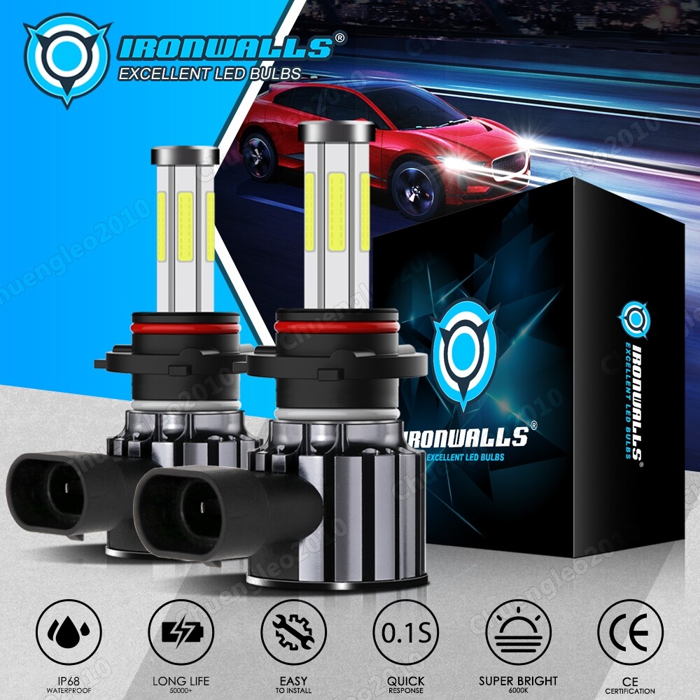 6-Sides 9005 LED Headlight High Beam Bulbs for Honda Civic 2016-2023 6000K White