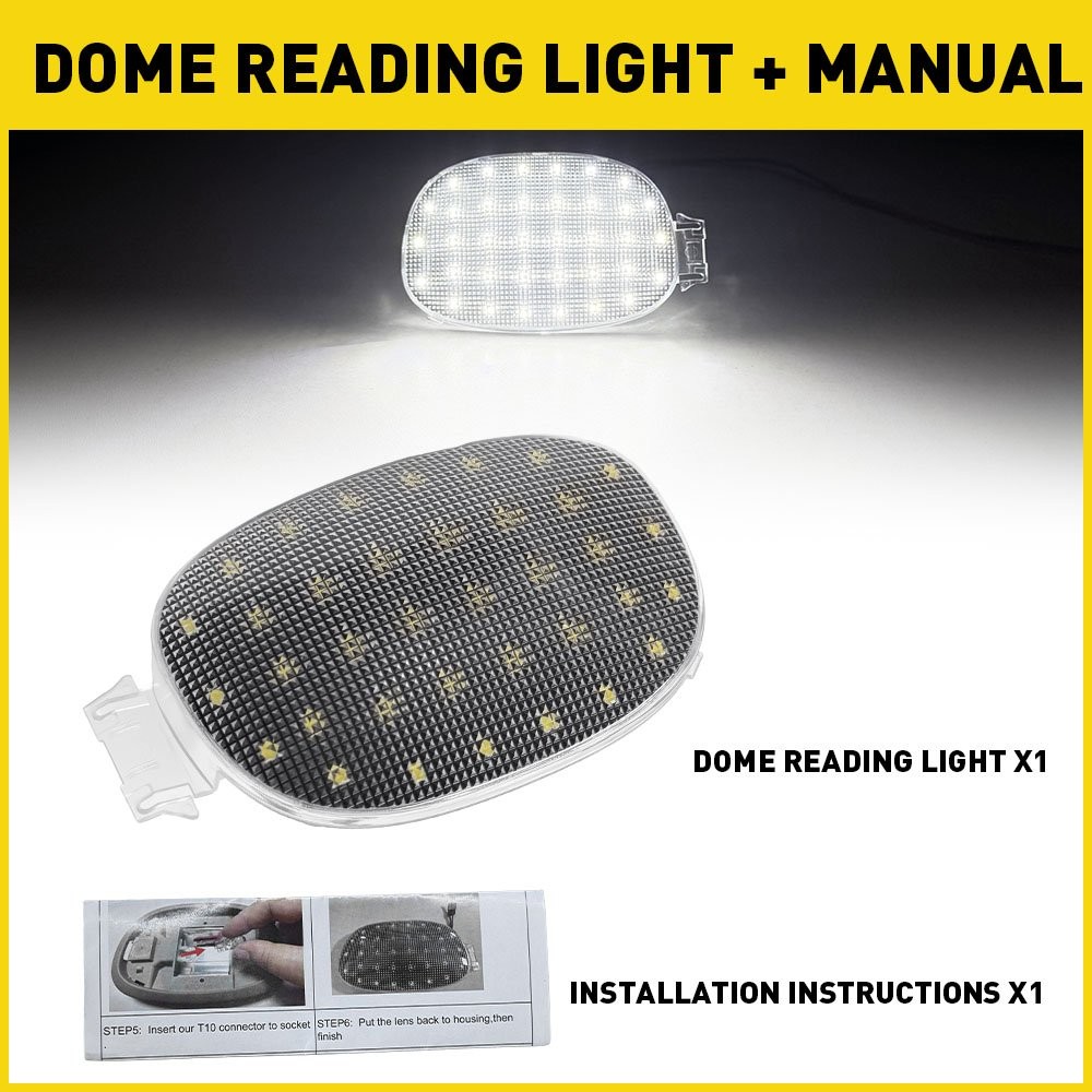 1PCS For 2001-2003 Dodge Ram 1500 2500 3500 Dome Read Light Assembly White Clear