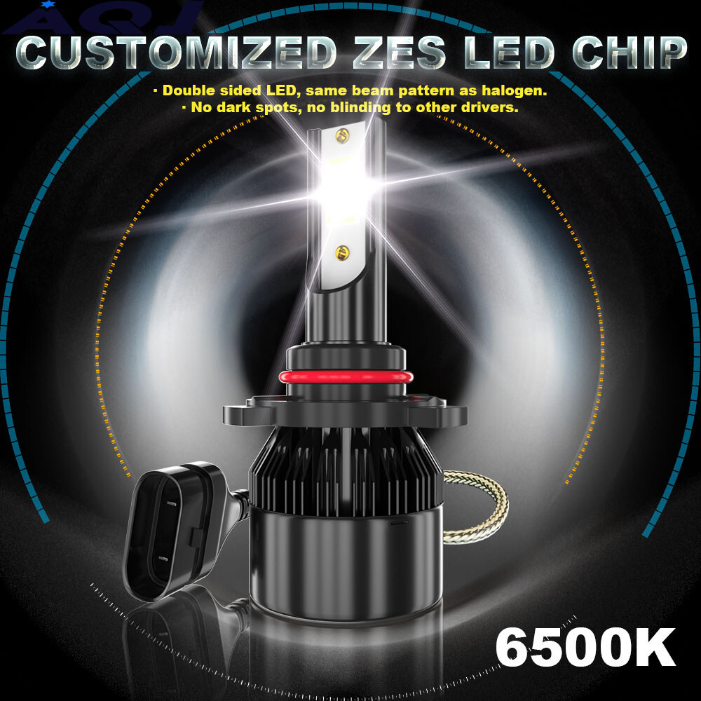 4x 9005 9006 LED Combo Headlight Bulbs High Low Beam Kit Led 6000K Super White