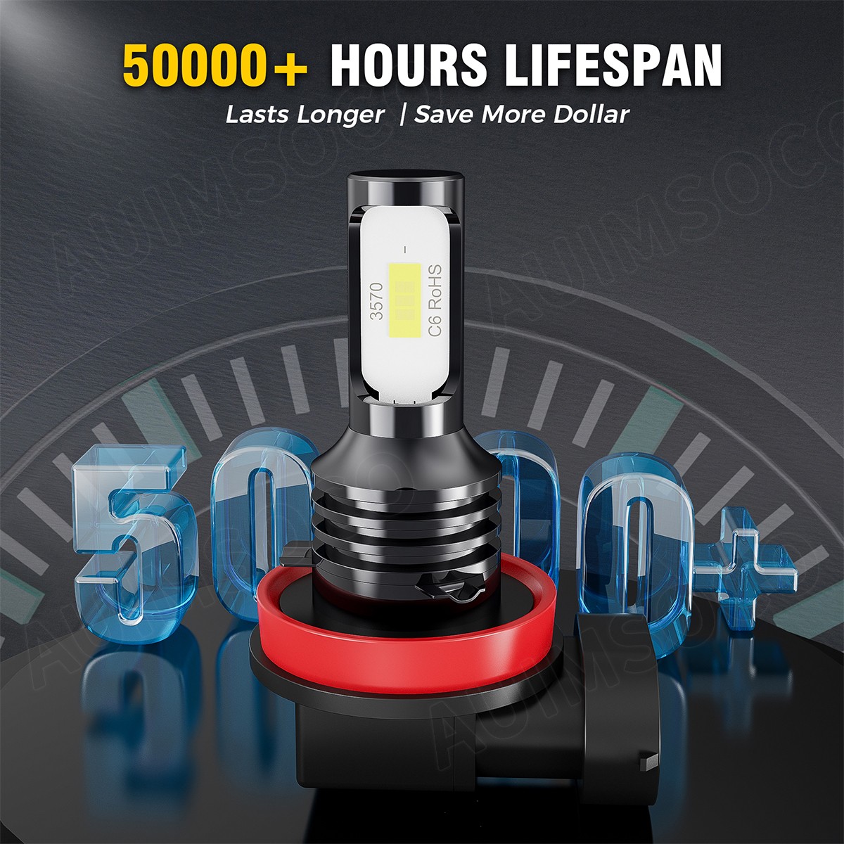 H11 H8 LED Headlight Super Bright Bulbs 1000K White Kit 360000LM HIGH/LOW
