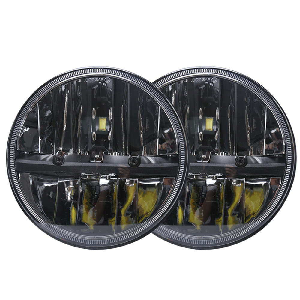 Pair DOT 7″ Inch Round LED Headlights Hi-Lo Beam For Jeep Wrangler JK TJ CJ LJ