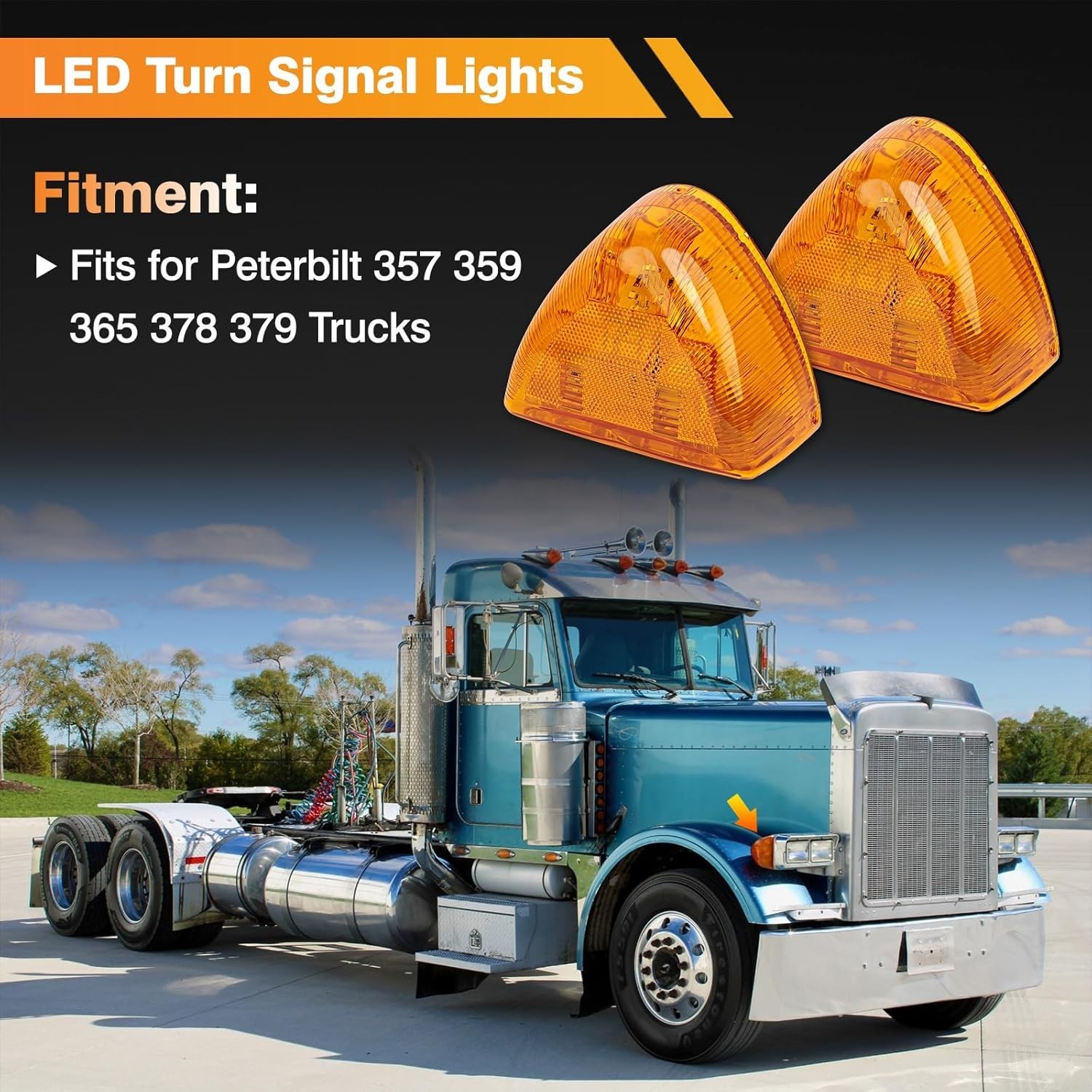 2Pcs 31 LED Turn Signal Triangle Light Replacement for Peterbilt 379 357 359 …
