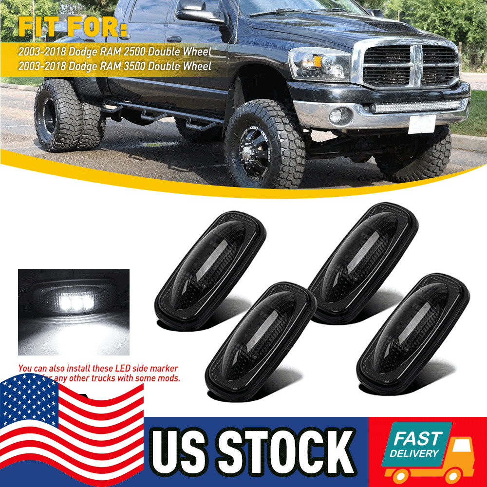 Fit 2003-2009 Ram 2500HD 3500HD Dually LED Rear Fender Side Marker Lights 4PC