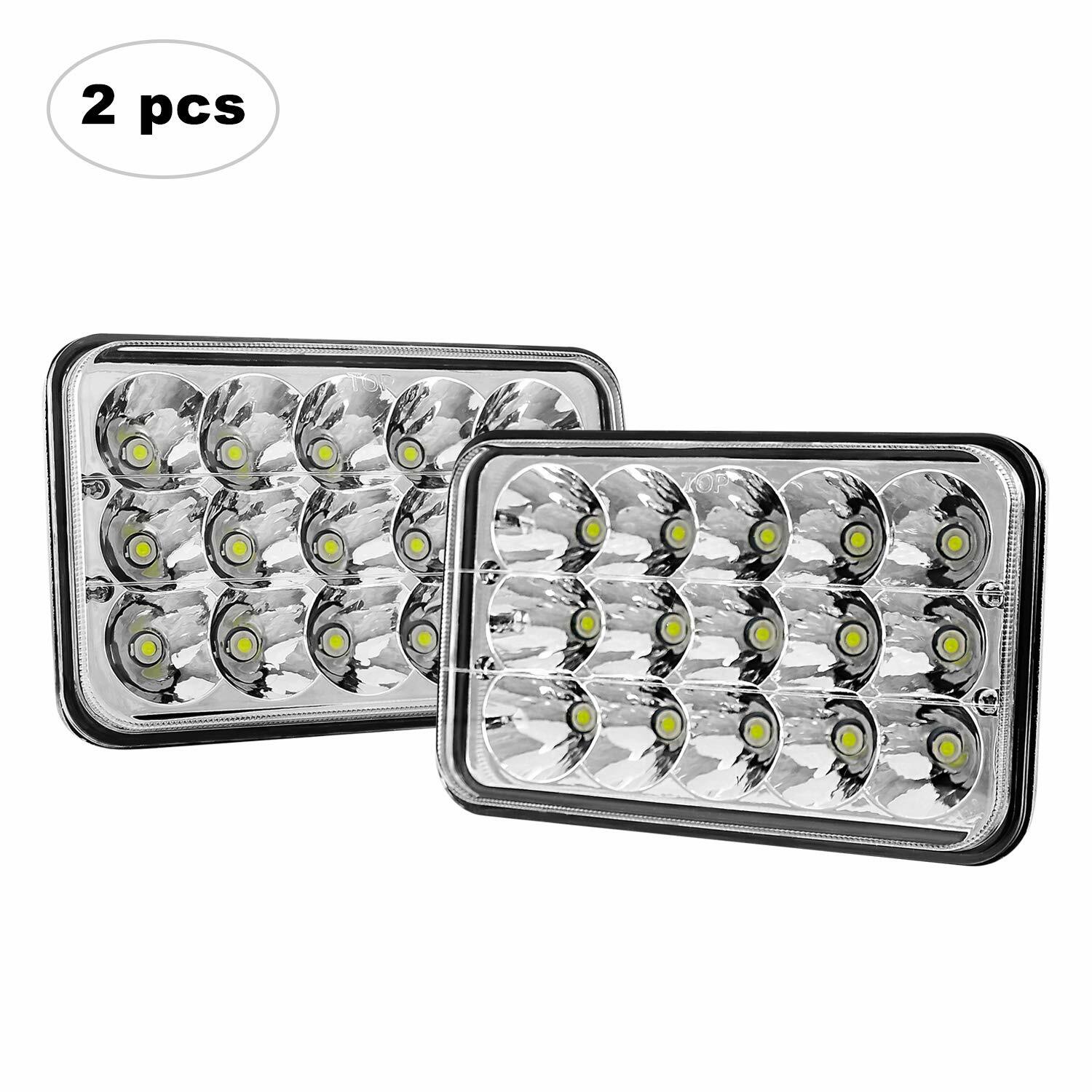 Pair 4X6“ LED Work Lights Spot Lamp Driving Fog Headlight + Mounting Brackets