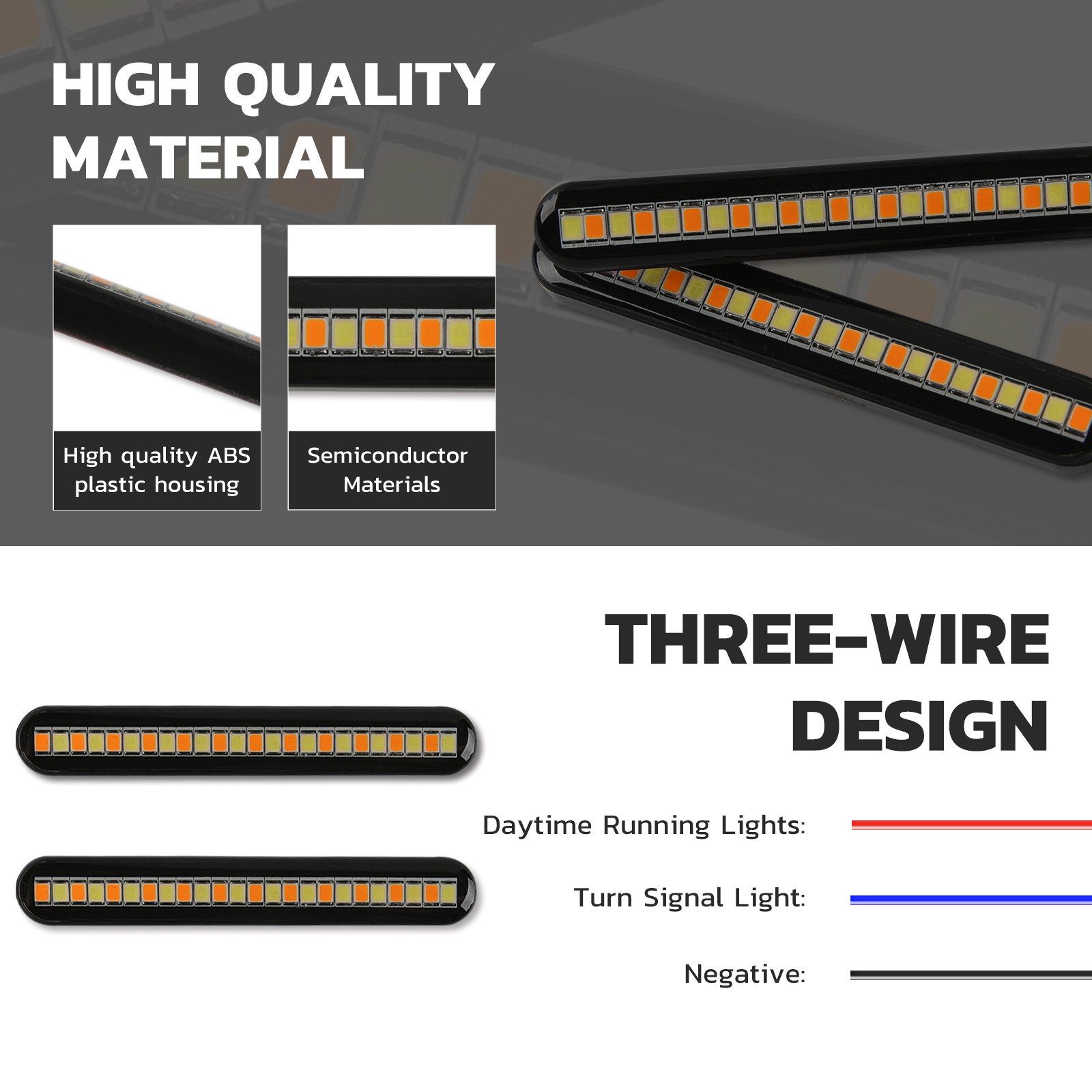 Flowing LED Strip Lights Motorcycle Turn Signal For Honda Suzuki Yamaha Kawasaki