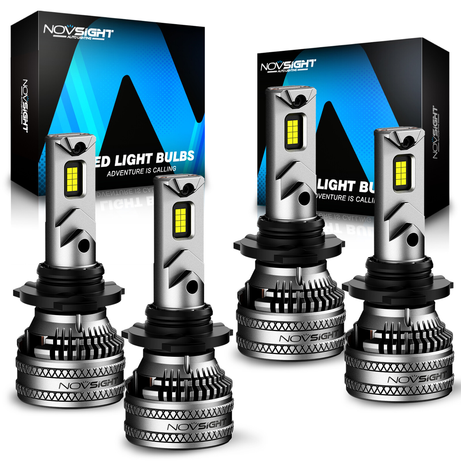 NOVSIGHT 9005 9006 HB3 HB4 LED Headlight Bulbs High Low Beam 6500K 60000LM 200W
