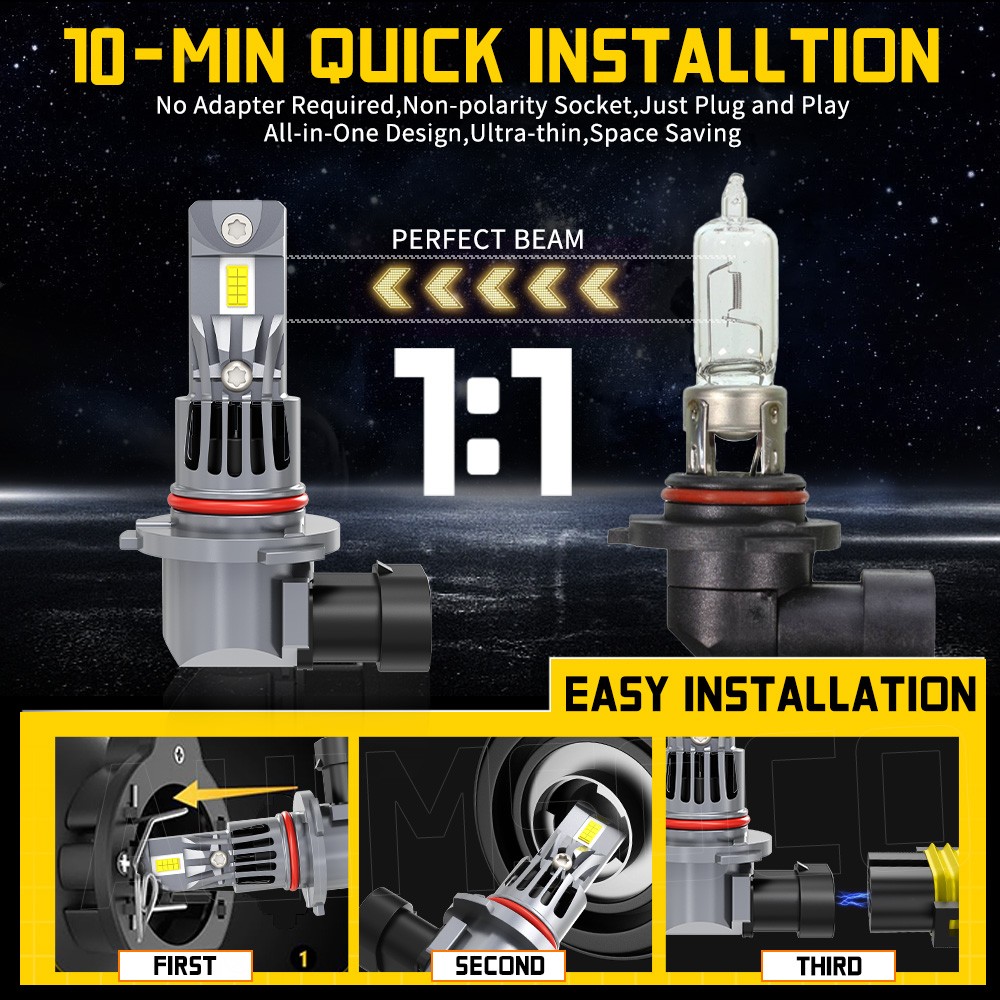 For 2017-2019 Kia Cadenza Front 6K LED Headlights Hi/Lo Lights Bulbs 50000 hours