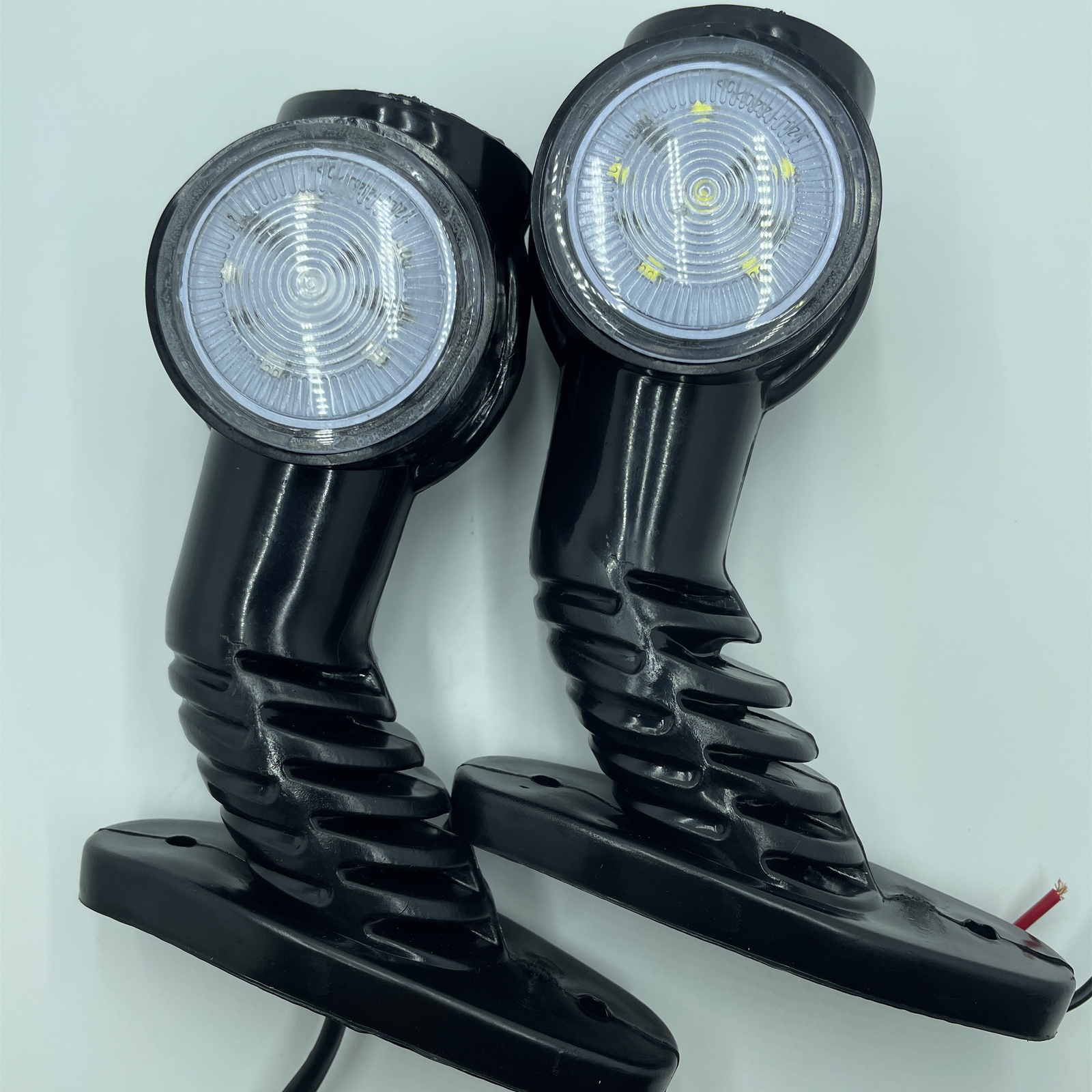 2PCS LED SIDE OUTLINE STALK MARKER LIGHTS LAMP 12V White Red TRAILER TRUCK CARAV