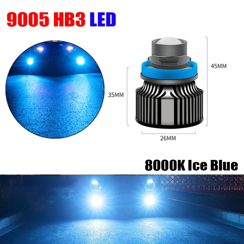 2X 9005 LED Projector Laser Headlights Bulb White/Blue/Yellow/Green Fog Lights