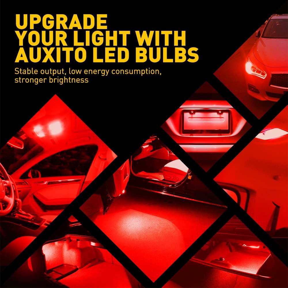 10x 194 T10 W5W LED Bulbs Car Interior License Light 2825 192 14-SMD Super Red