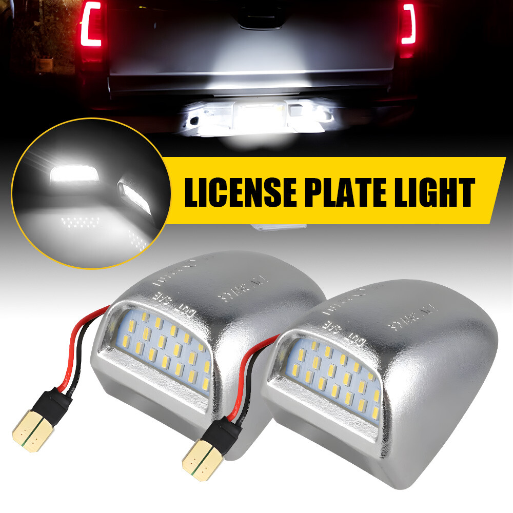 Chrome LED License Housing Plate For Lights Chevy Silverado 1500 3500 2500 99-13