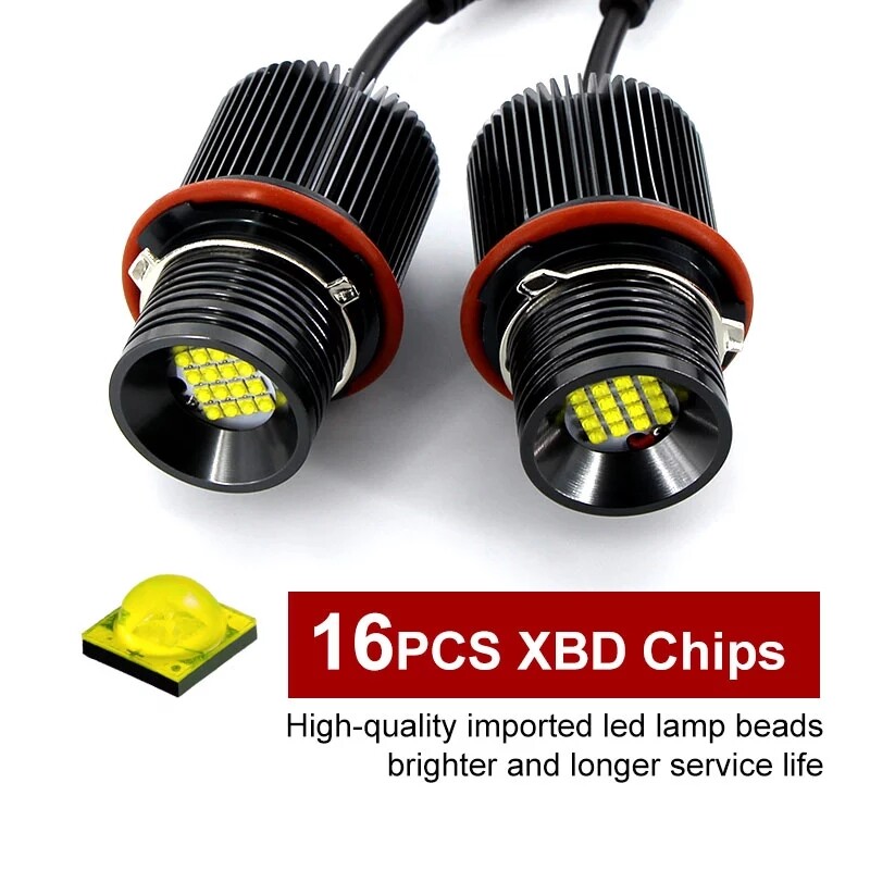 For BMW E39 E60 E63 E65 X3 X5 160W White LED Angel Eyes Halo Ring Marker Bulbs