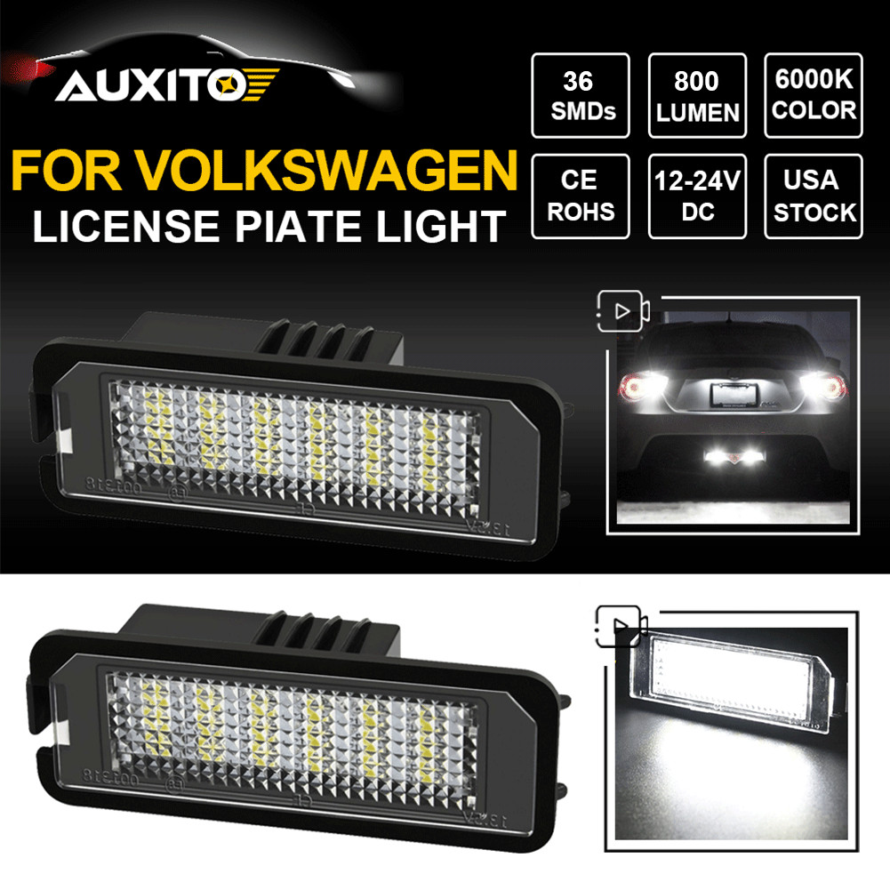 2X LED License Plate Light for VW GOLF EOS LUPO POLO SCIROCCO Super White Canbus