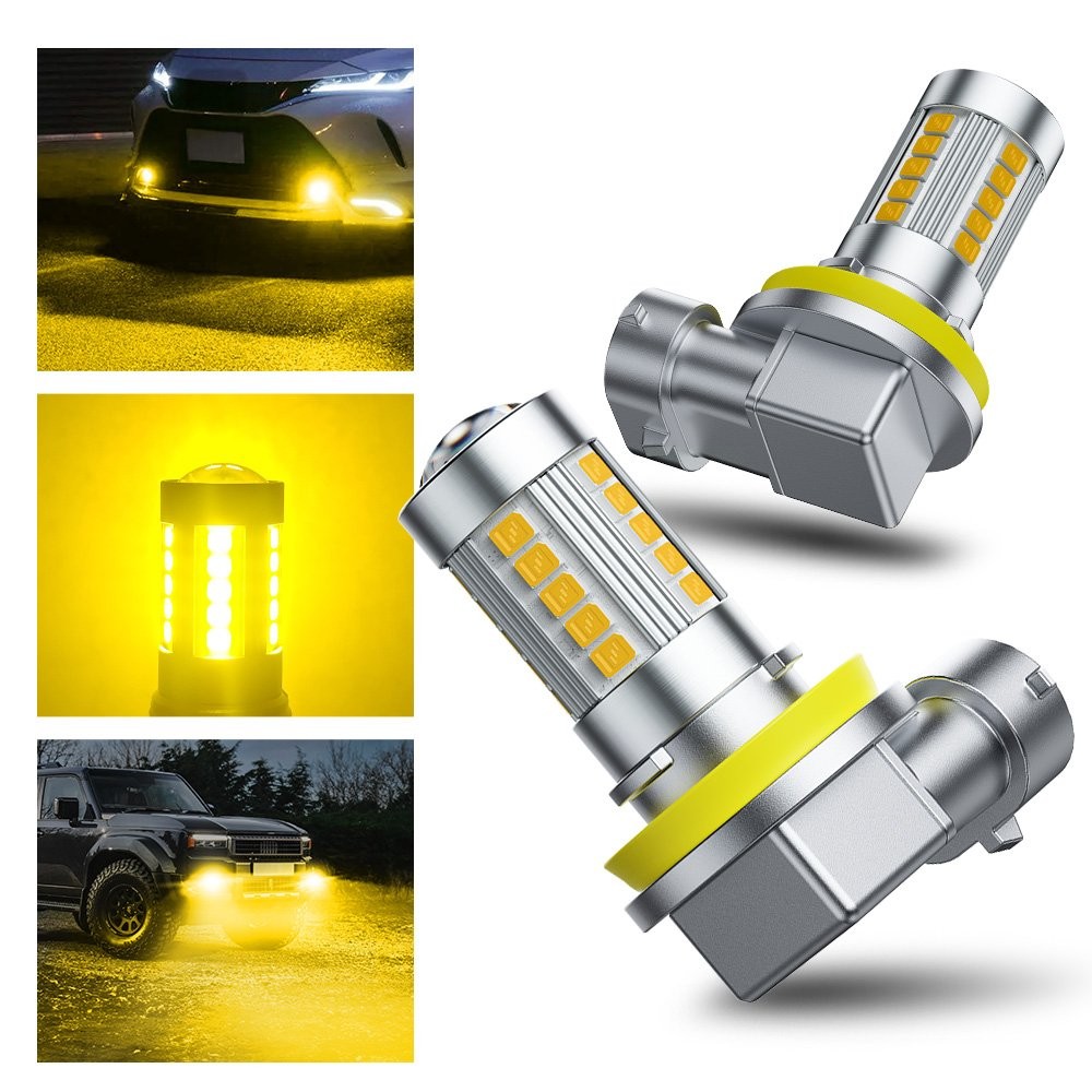 2pcs H11 Yellow Fog Light LED Bulbs 3000K For Honda Civic 2006-2017 2018 2019