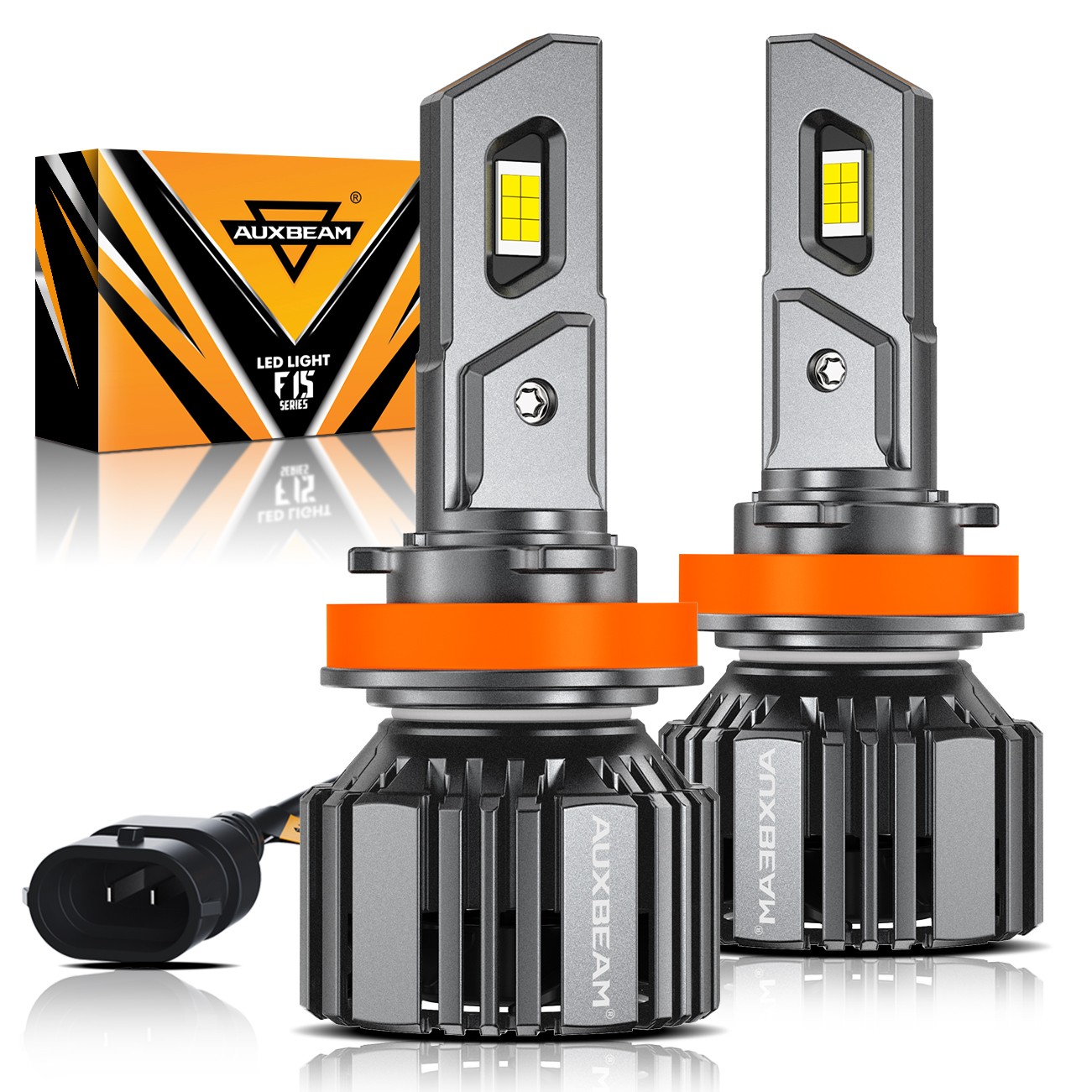 AUXBEAM F15 Series LED Headlight Bulb Perfect Beam Pattern Replace Halogen 6500K