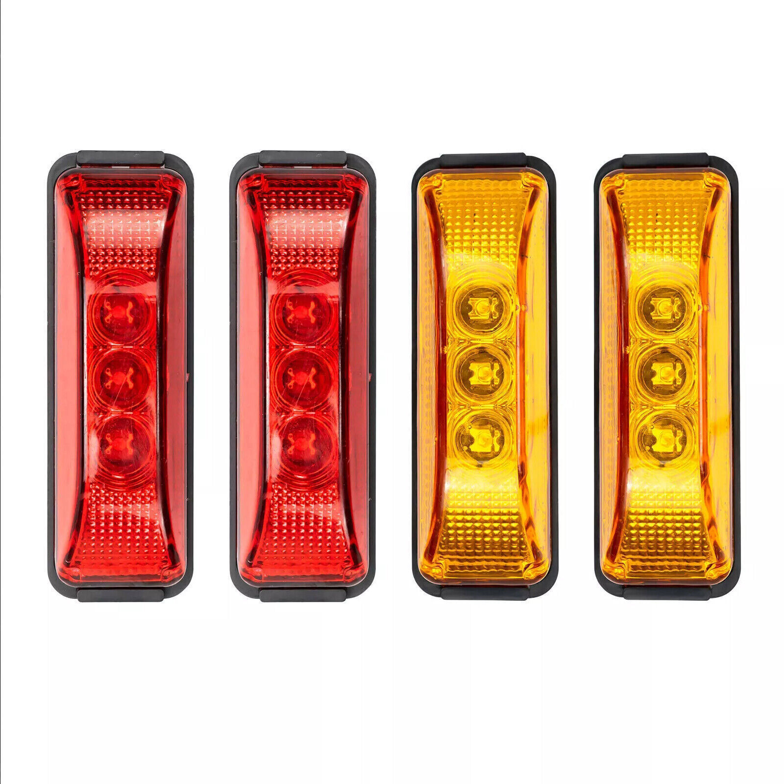 4PC 3LED Amber Side Marker Lights RV Truck Trailer Clearance Light Waterproof