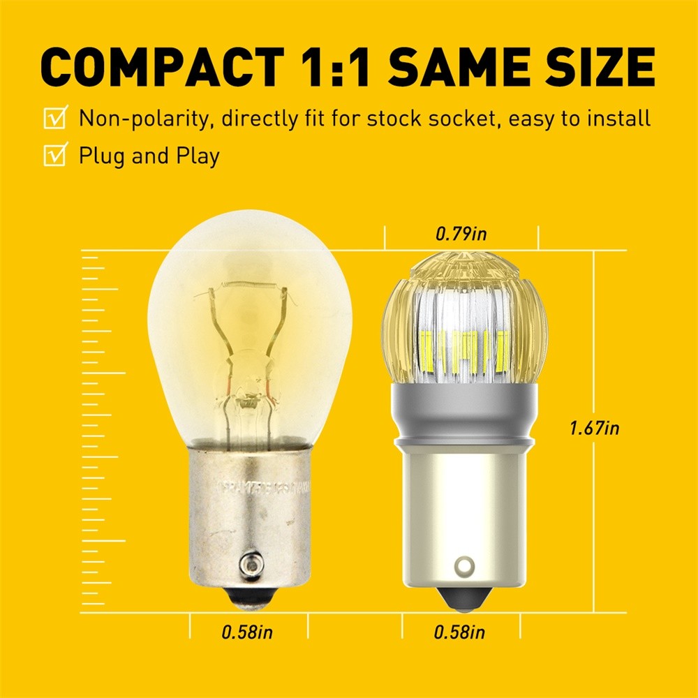 2PC Super Bright LED 1156 P21W 7506 Reverse Backup Light Bulb 6000K White AUXITO