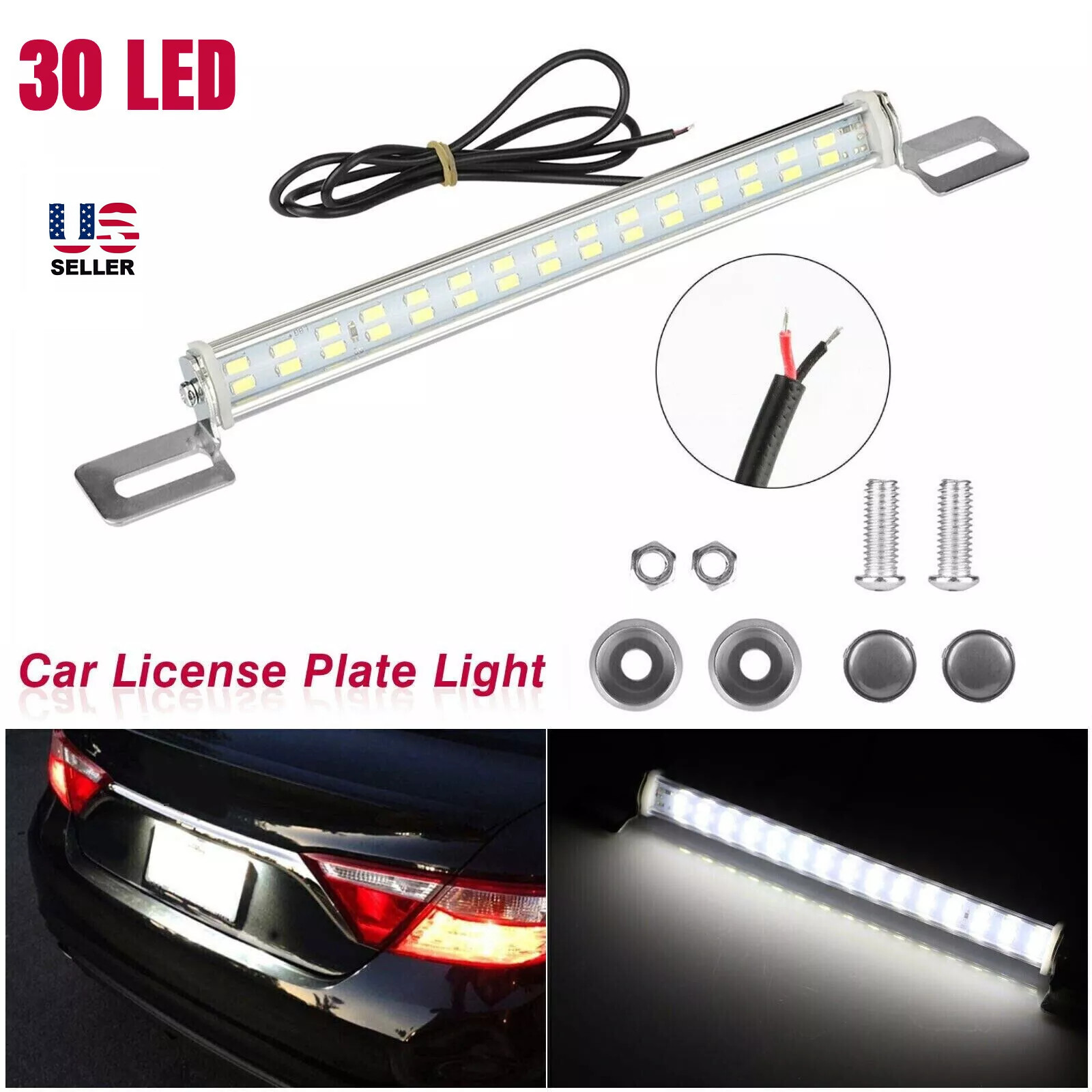 License Plate LED Light Extremely Bright Assembly for Trailer UTV ATV Truck Boat