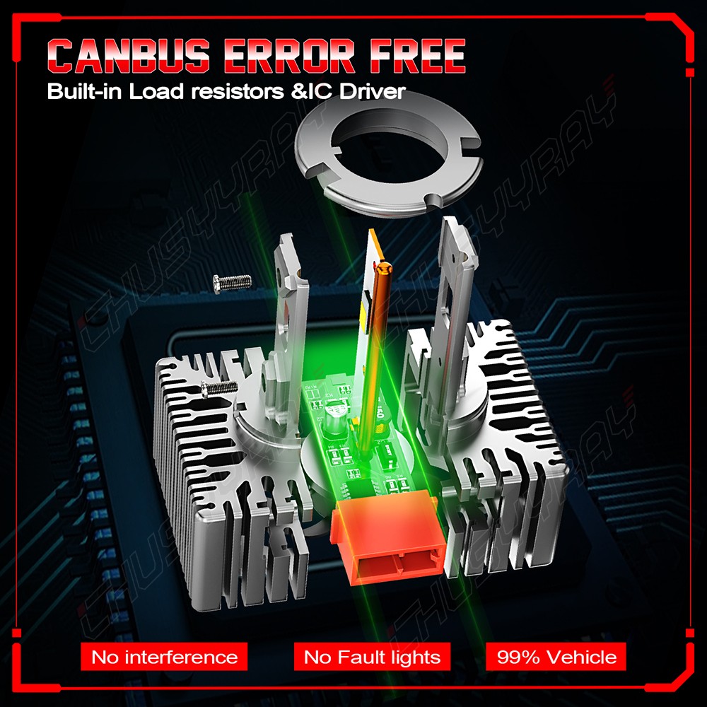 Fit 2016-20 Chevrolet Silverado Xenon D5S Bulb LED Head Light Lamp Kit Hi/Low