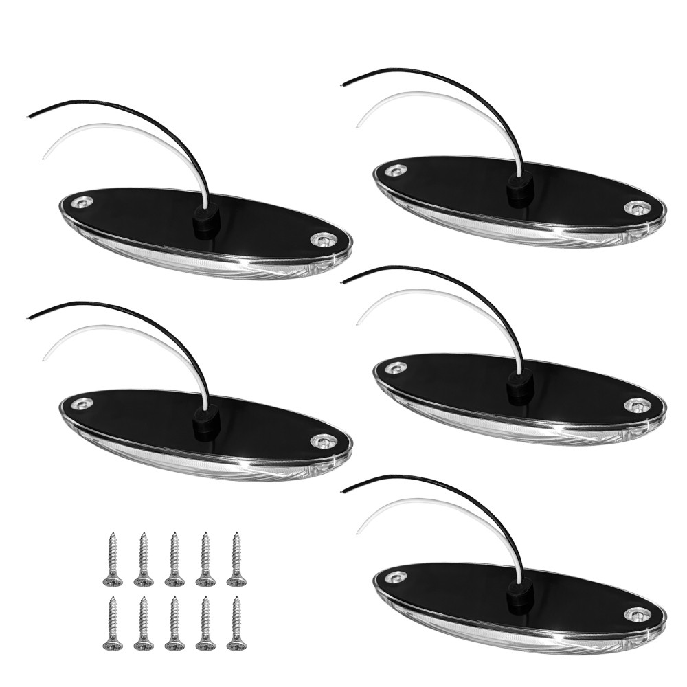 For Freightliner Cascadia All Years Clear Amber LED Raised Roof Marker Lamps 5Pc