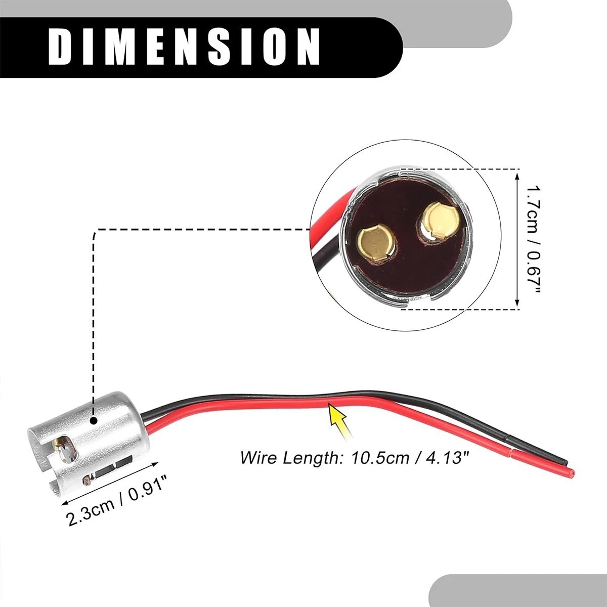 BAY15D 1157 LED Light Bulb Socket Holder with Wire Connector for Car Auto Truck
