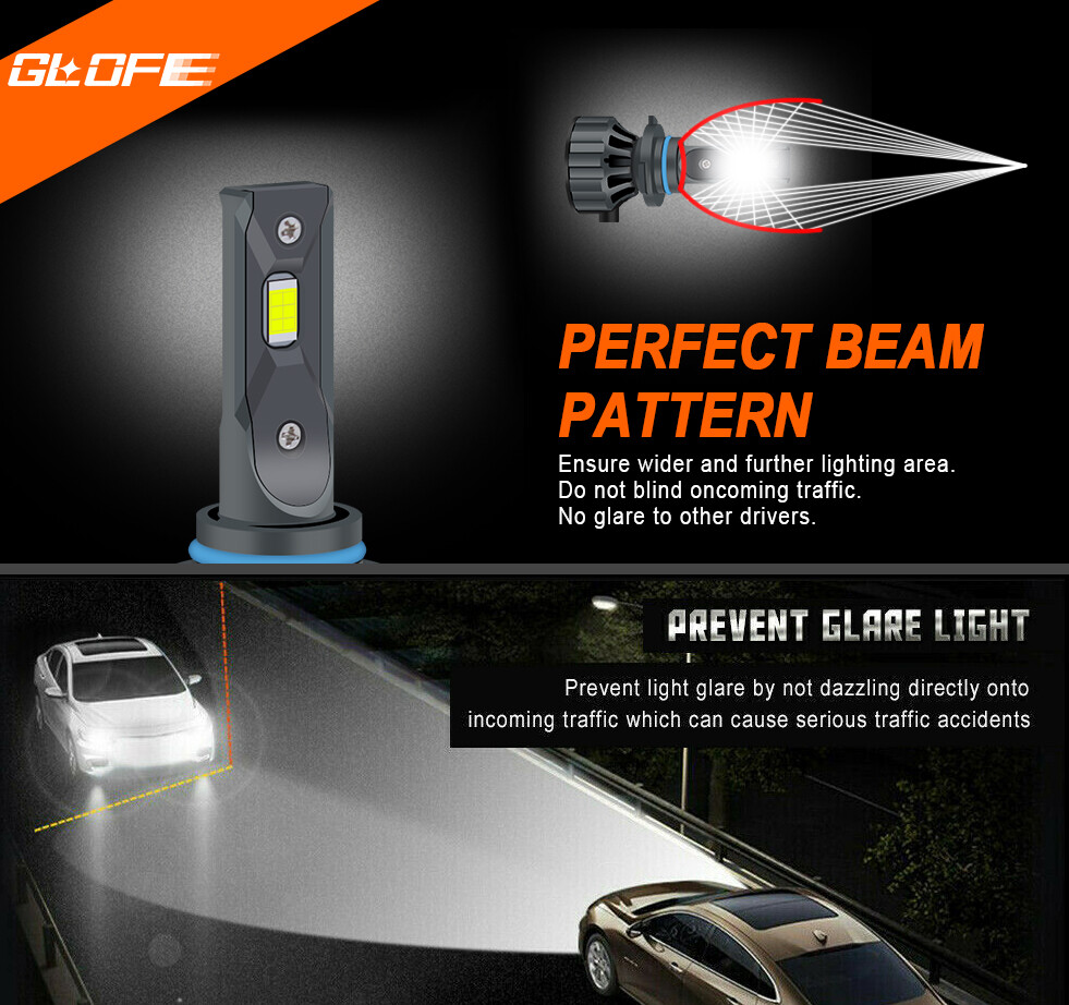 H11 H8 LED Headlight Kit Low Beam Fog Light Halogen Replacement 360°Adjustable