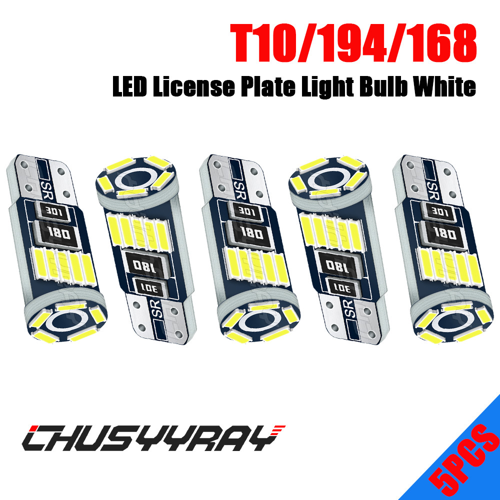1000LM T10 LED License Plate Light Bulbs 6000K Super Bright White 168 2825 194 A