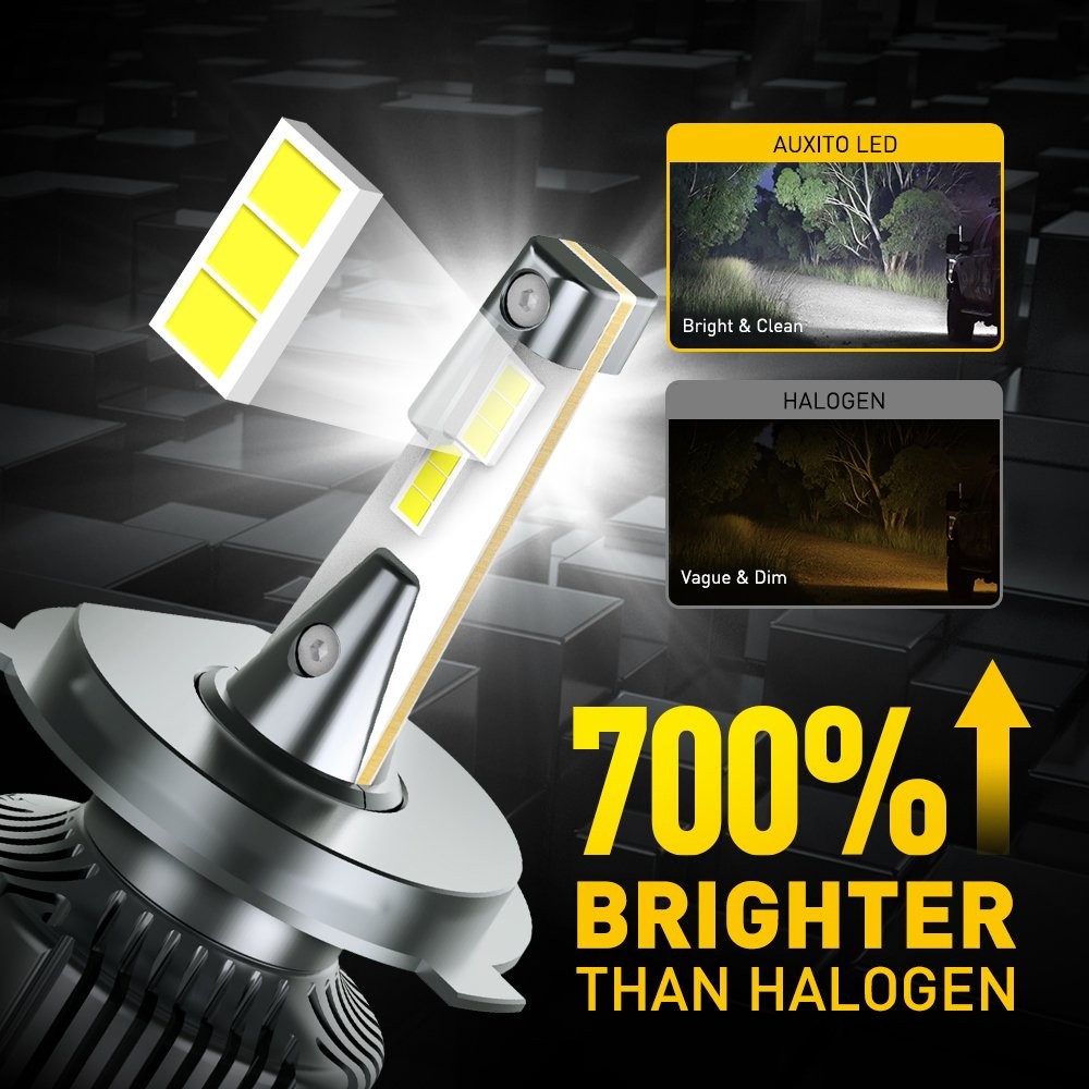 AUXITO 2X H4/9003/HB2 LED Bulbs M6 Series Dual Hi/Low Xenon White 6500K 32000LM