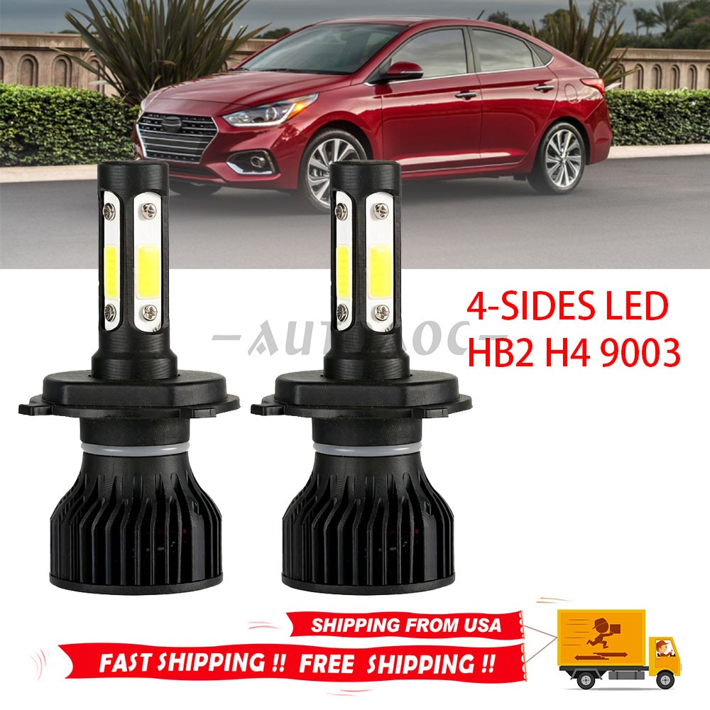 4-sides 9003 HB2 H4 Super White 2800000LM Kit LED Headlight Bulbs High Low Beam