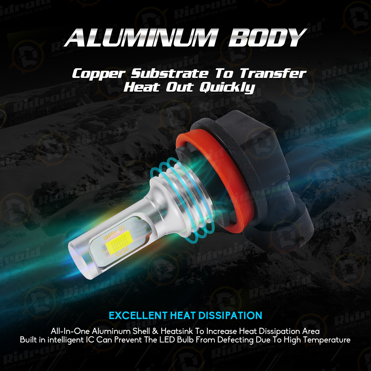 LED Headlight Kit H11 H8 H9 6000K White Fog Light Bulbs Bright High or Low Beam