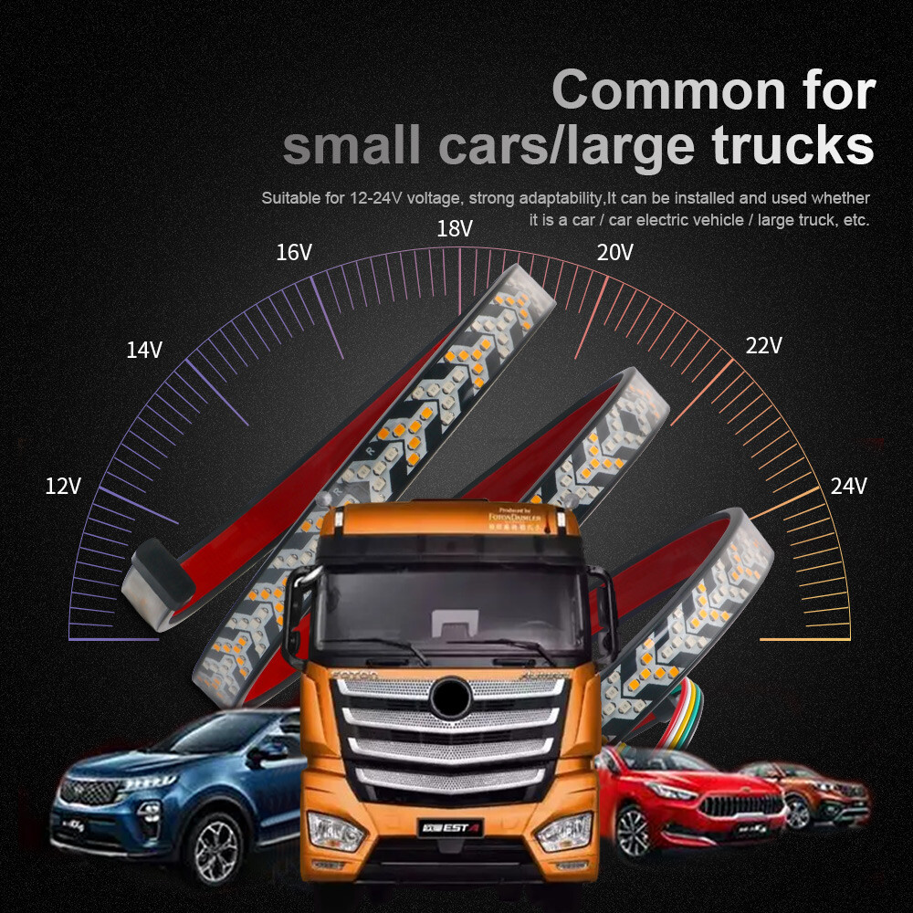 40″ 48″ 94″ 3 Row LED Strip Tailgate Light Bar Truck Reverse Brake Signal Tail