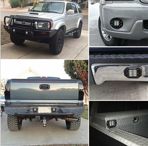 2x 5″ Flush Mount 160W LED Work Light Bar Rear Bumper Reverse 4-Row Spot Driving