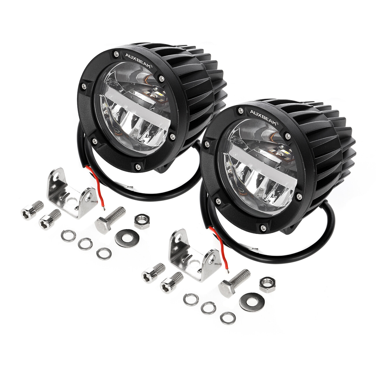 Round 4 inch Front Bumper LED Work Light Pods for Yamaha Grizzly 700 Headlight