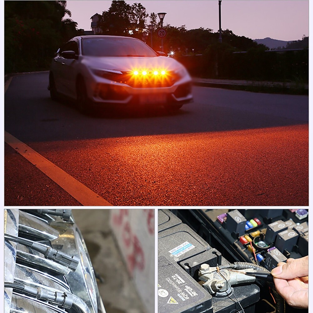 3pcs Raptor Style Amber LED Front Grille Running Lights For Dodge Ram 1500 2500