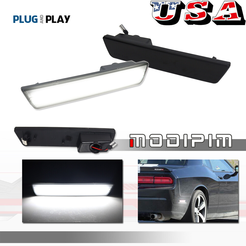 White Rear Side Marker Lamps LED Lights For 08-14 Dodge Challenger/11-14 Charger