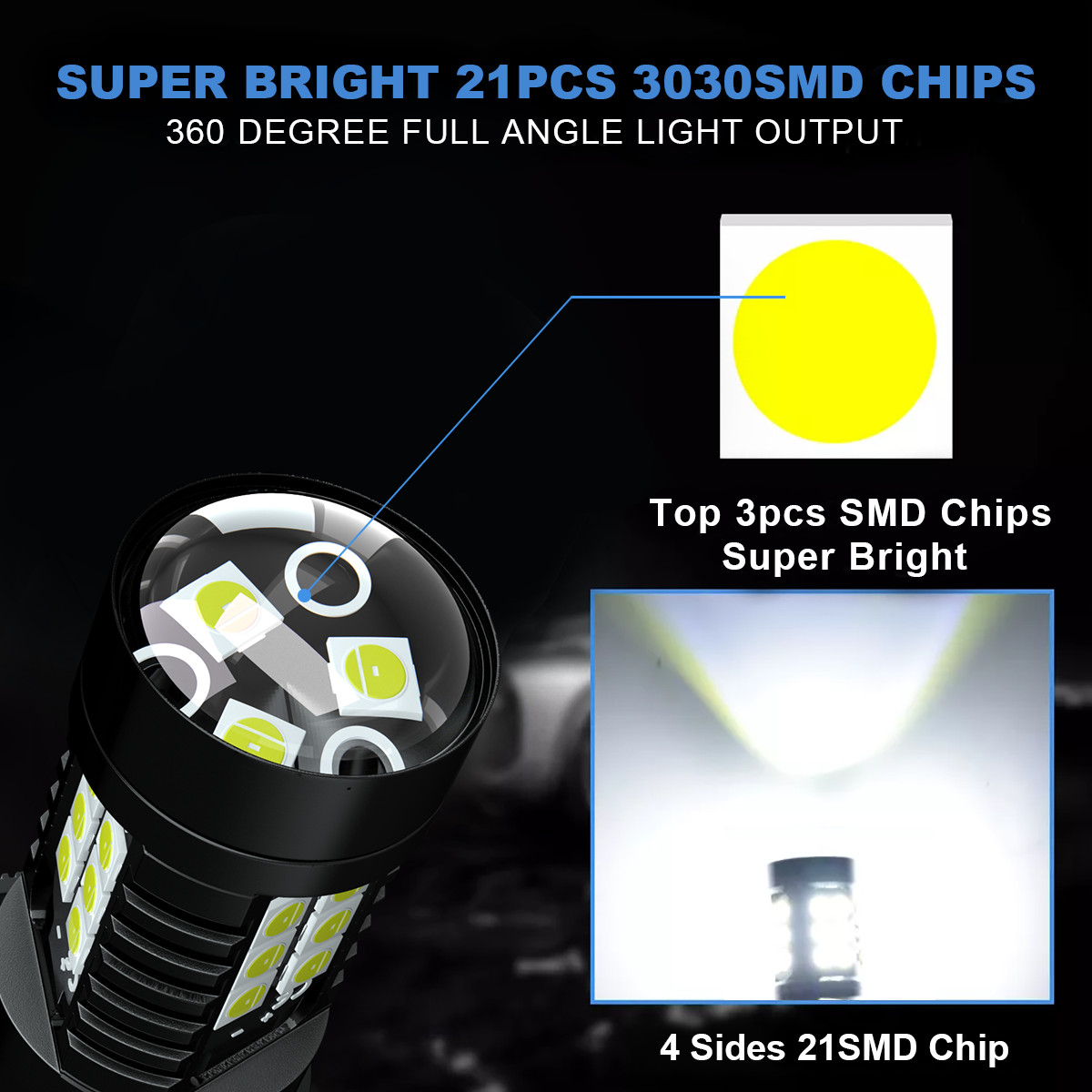 PSX24W 2504 LED Driving Fog Light 6000K Pure White Replace Lamp Super Bright