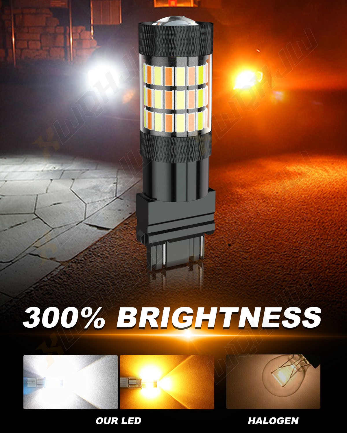 2pcs 3157 LED Amber Yellow Turn Signal Light Bulb for Chrysler 300 2005-2010