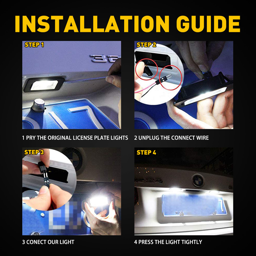 2X CANBUS LED License 800LM Lamp Plate for Audi A4 A3 A6 A8 Q7 B6 8E 4E RS4 RS6