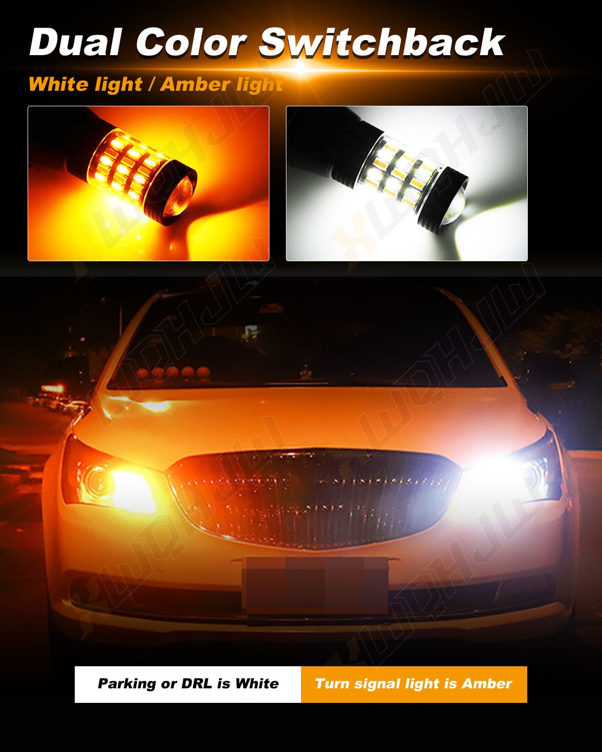 2pcs 3157 LED Amber Yellow Turn Signal Light Bulb for Chrysler 300 2005-2010