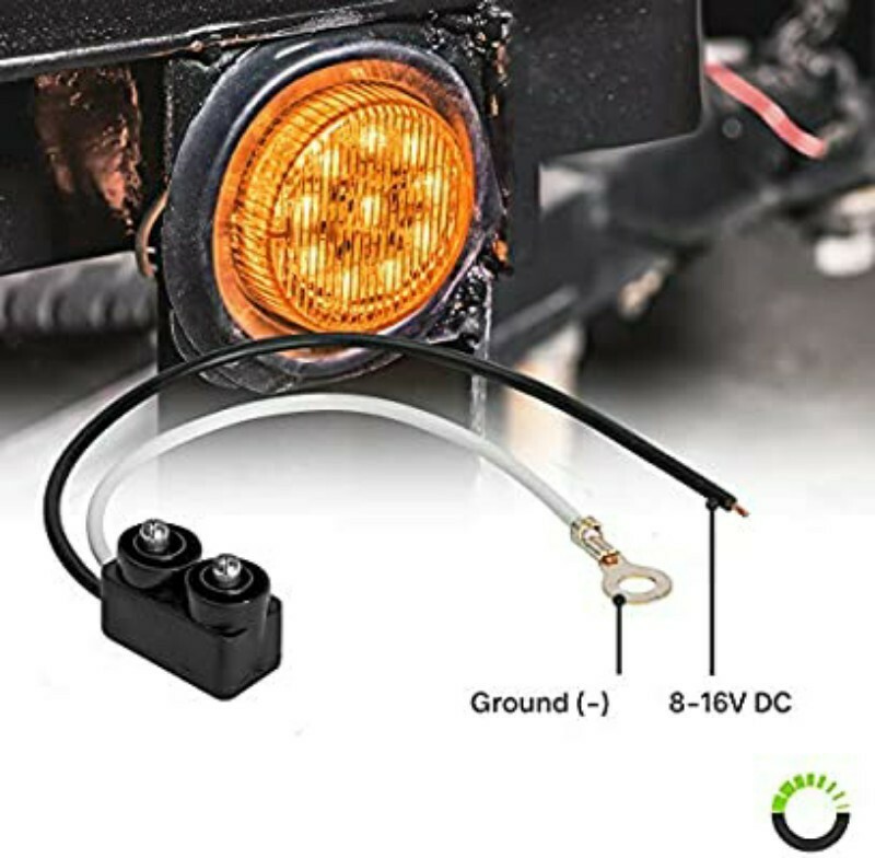 4PC 2″ Round 10 LED Clearance Side Marker Light – AMBER